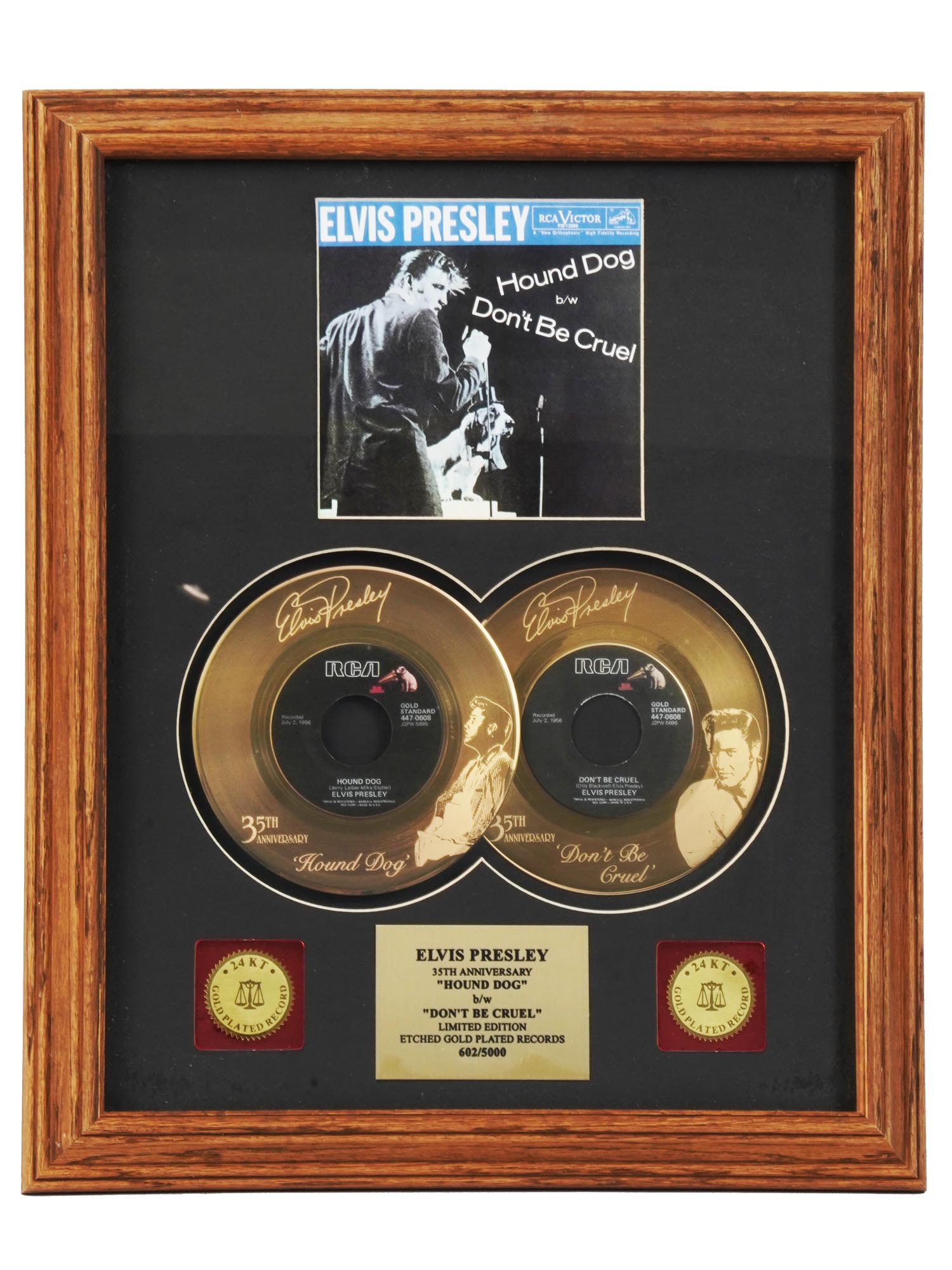 PAIR OF 24K ELVIS PRESLEY MEMORABILIA SHADE BOXES PIC-1